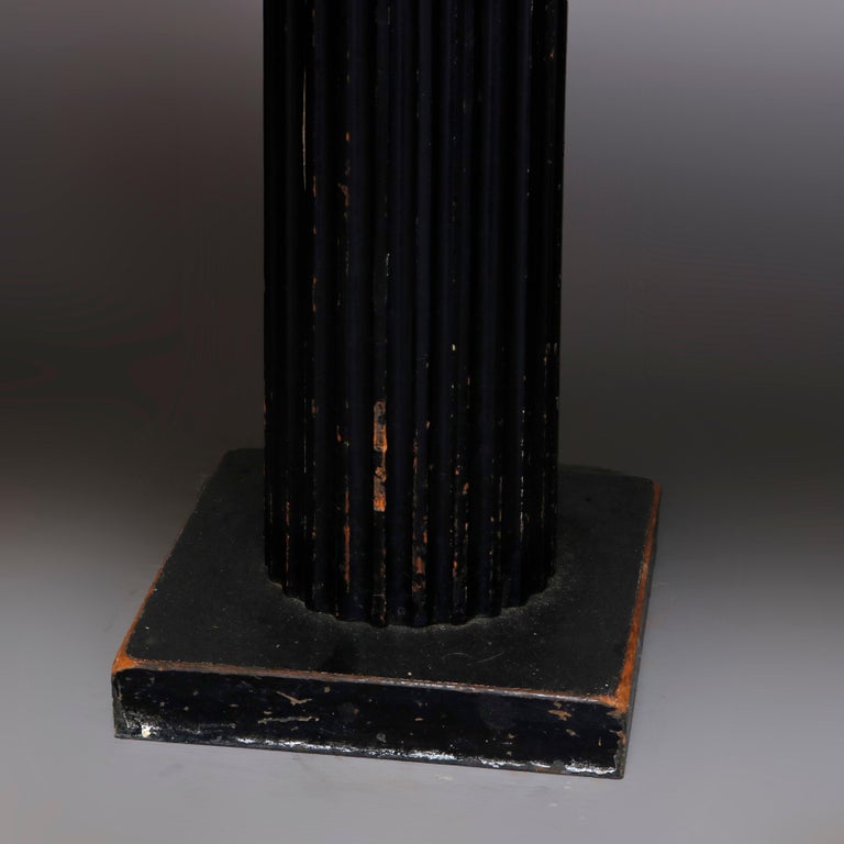 Faux Marble and Ebonized Classical Triple Pedestal Harvest ...