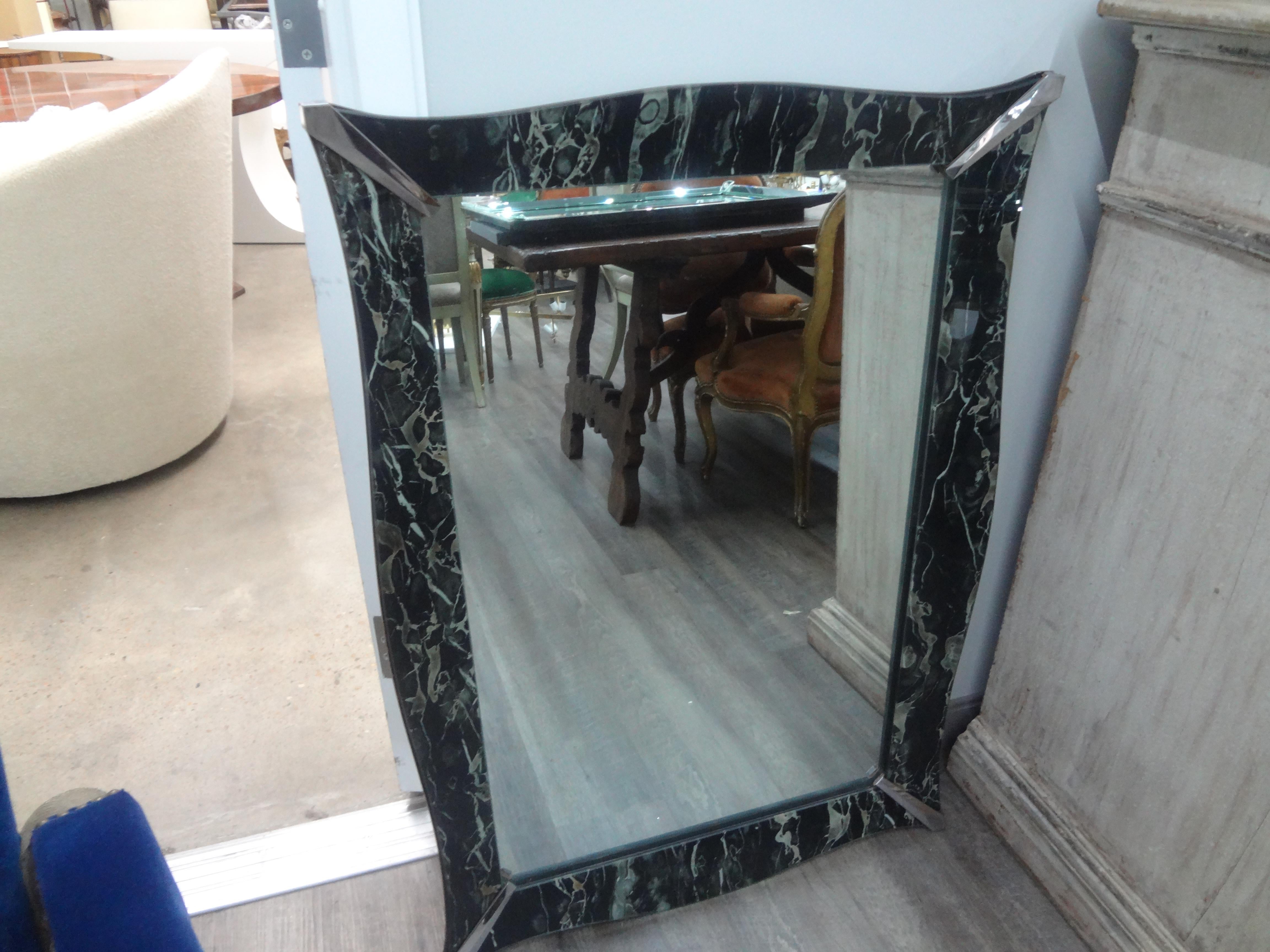 Vintage Faux Marble Eglomise Venetian Style Mirror For Sale 2