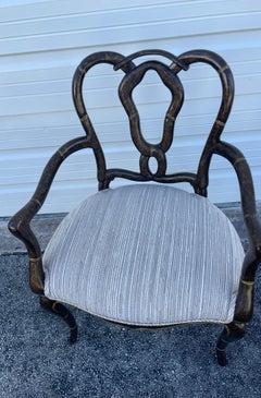 Vintage Faux Painted Tortoise Pretzel Back Armchair