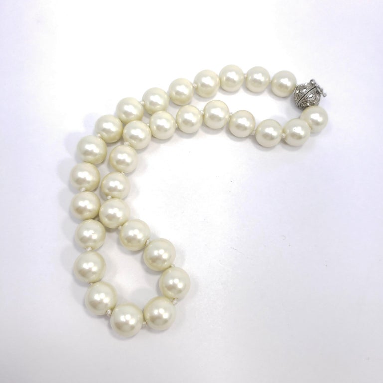 Vintage Faux Pearl Necklace, Choker Collar Style Length, Mid 1900s, 15 ...