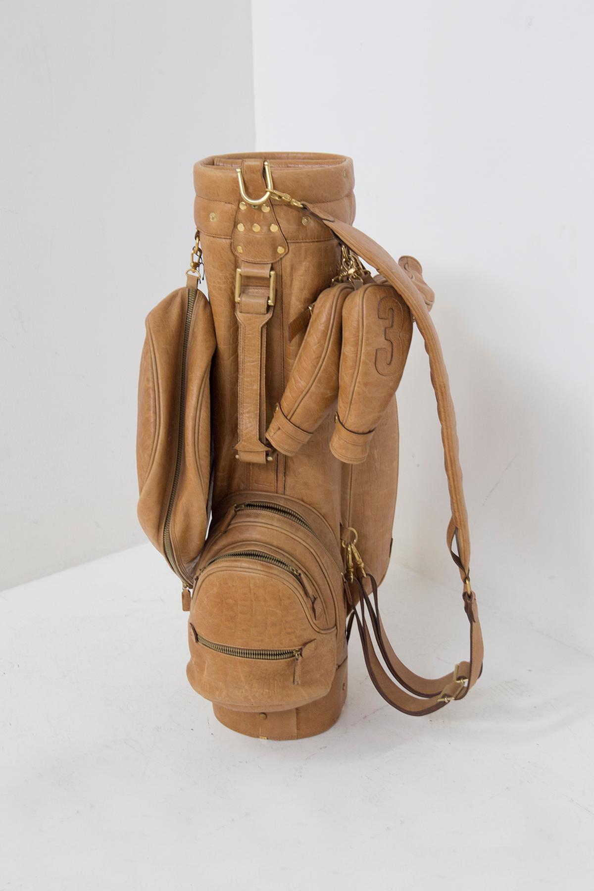 Faux Reptile Leder-Golftasche (Moderne der Mitte des Jahrhunderts) im Angebot