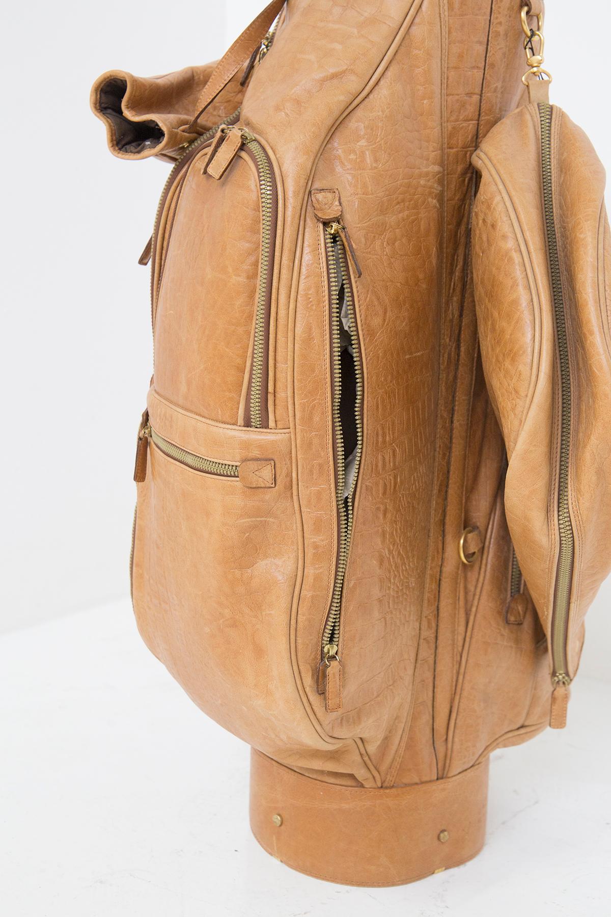 Vintage Faux Reptile Leather Golf Bag In Good Condition For Sale In Milano, IT