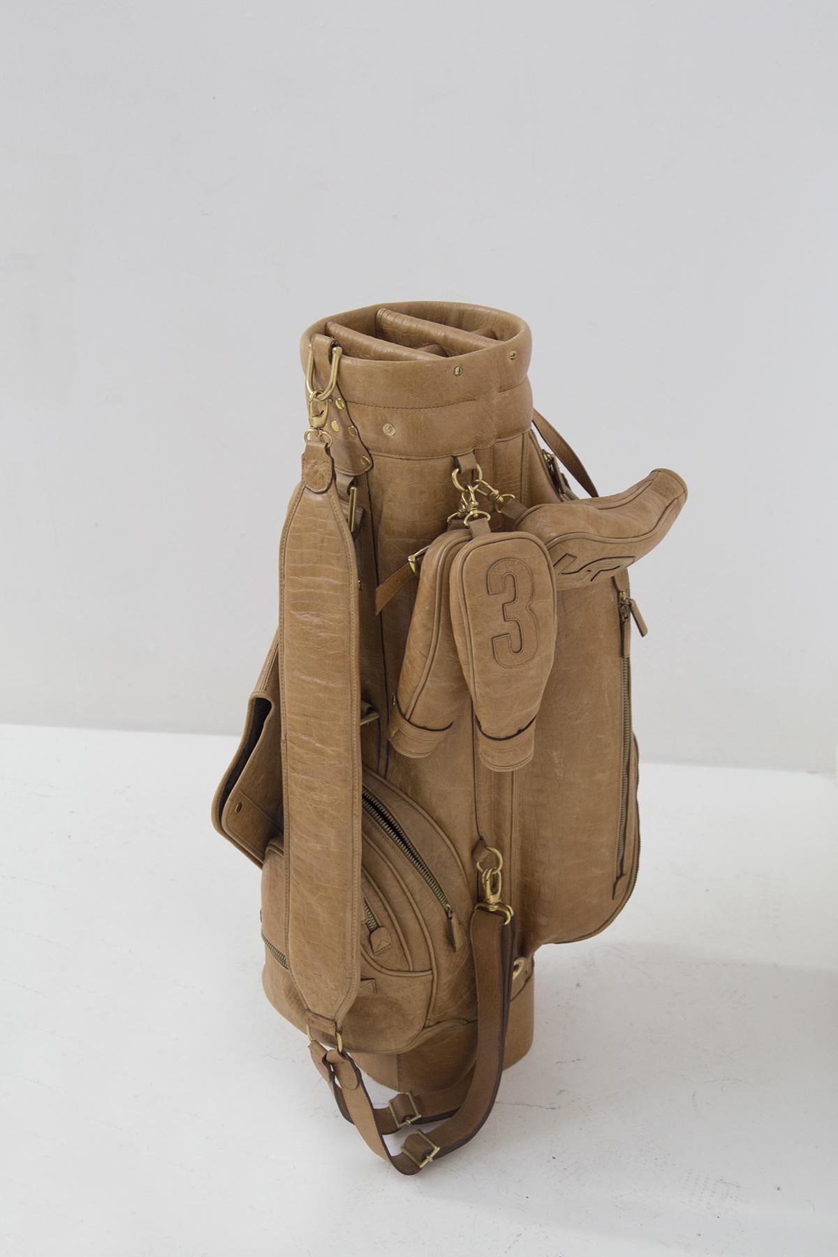 Late 20th Century Vintage Faux Reptile Leather Golf Bag For Sale