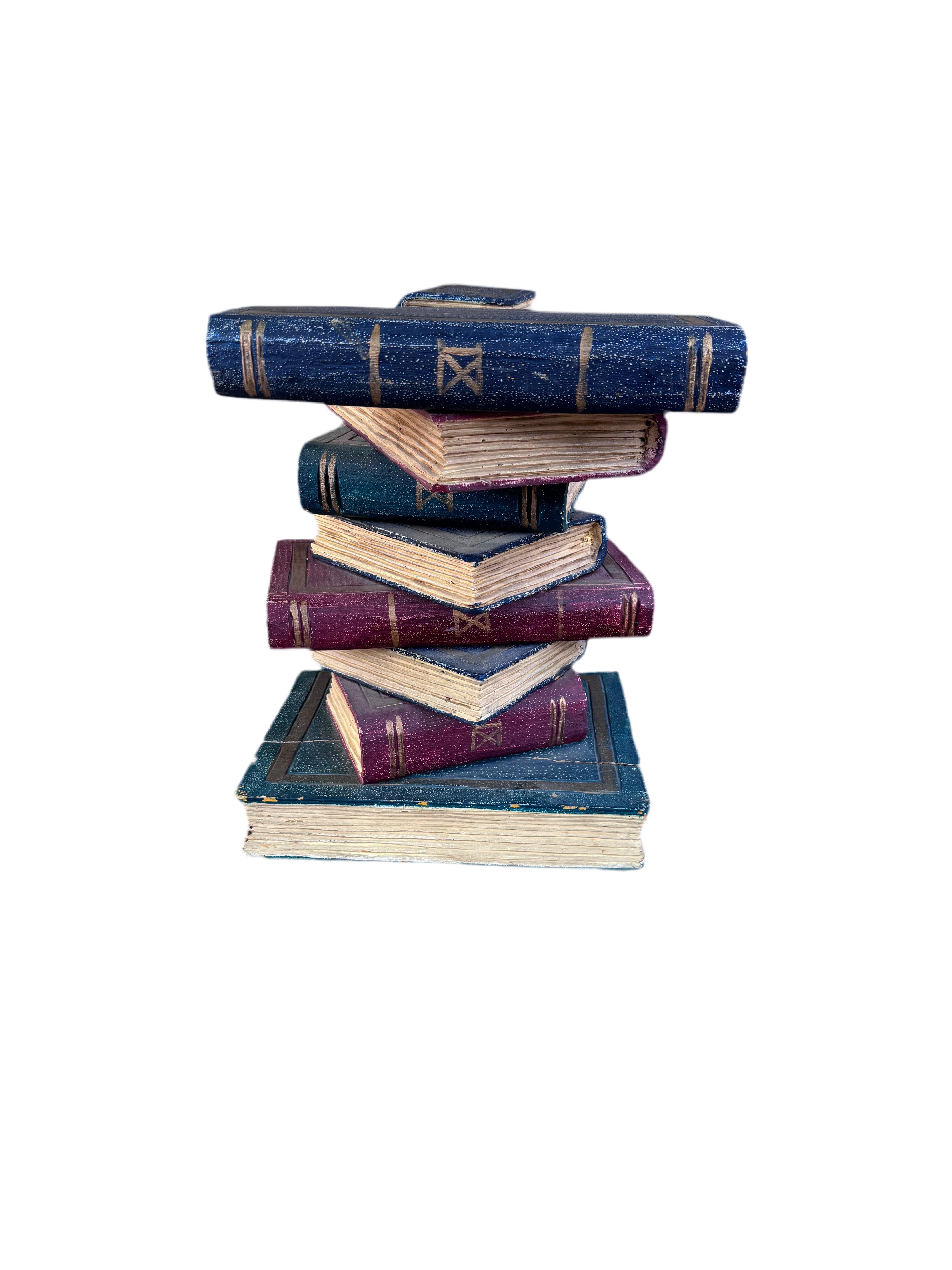 Vintage Faux gestapeltes Buch Beistelltisch (Farbe) im Angebot