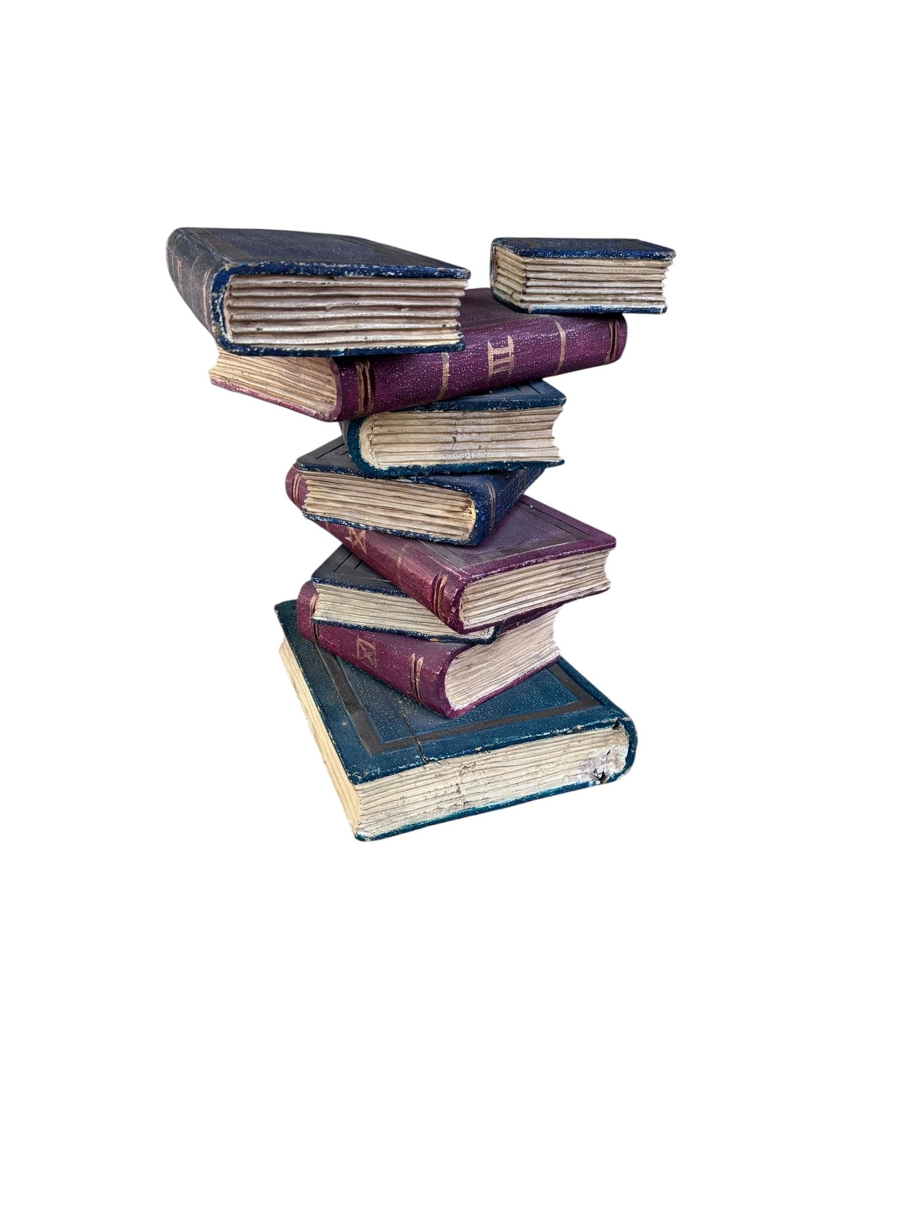 Vintage Faux gestapeltes Buch Beistelltisch im Angebot 1