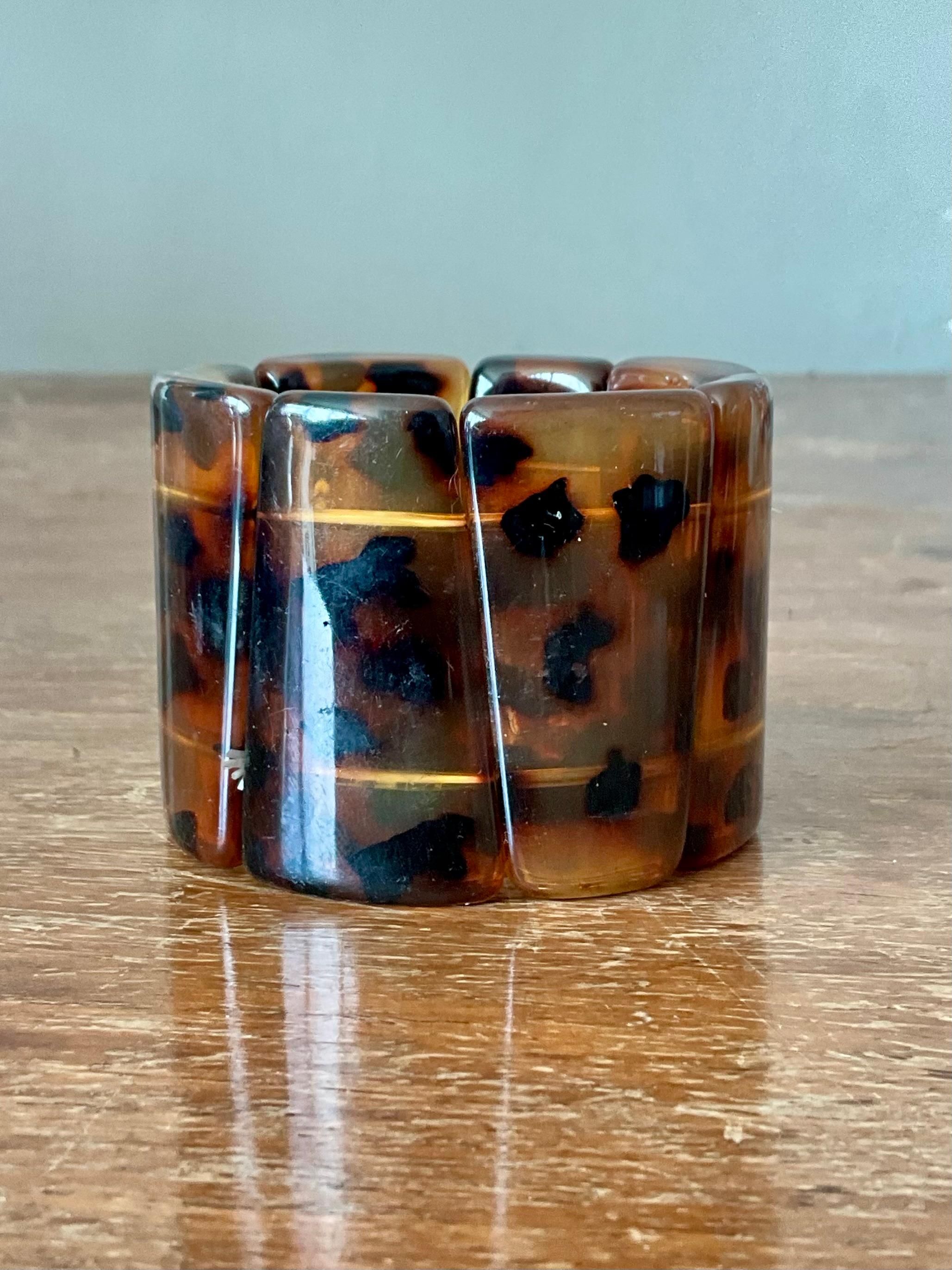 Rétro Bracciale allungato in tartaruga vintage in bachelite in vendita