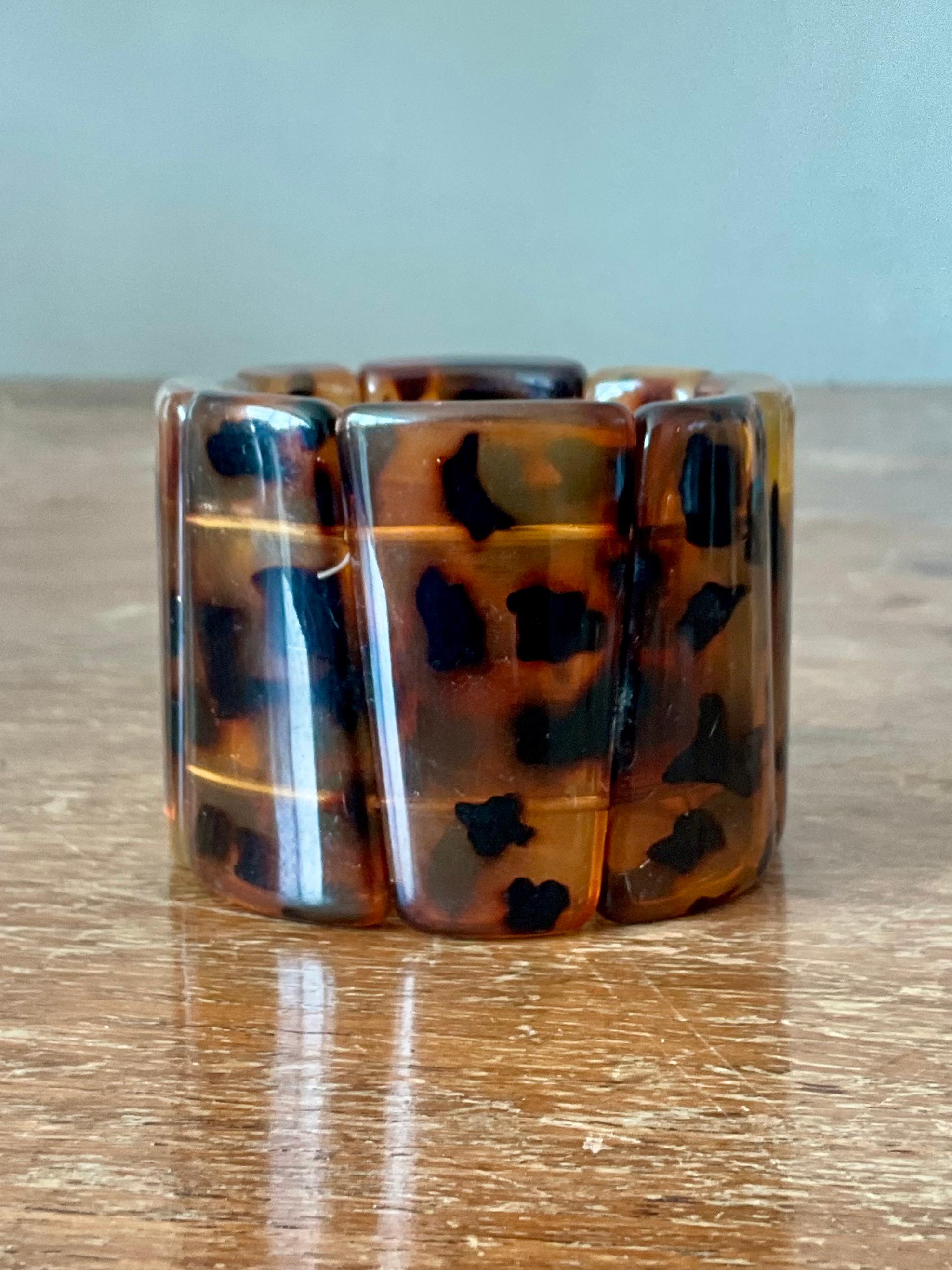 da uomo o donna Bracciale allungato in tartaruga vintage in bachelite in vendita