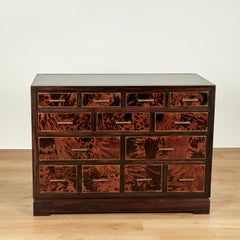 Vintage Faux Tortoiseshell and Rosewood Chest of Drawers