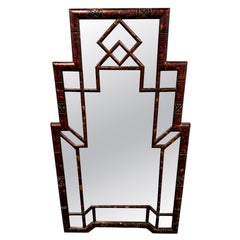 Vintage Faux Tortoiseshell Chinese Chippendale Style Mirror by Carvers Guild
