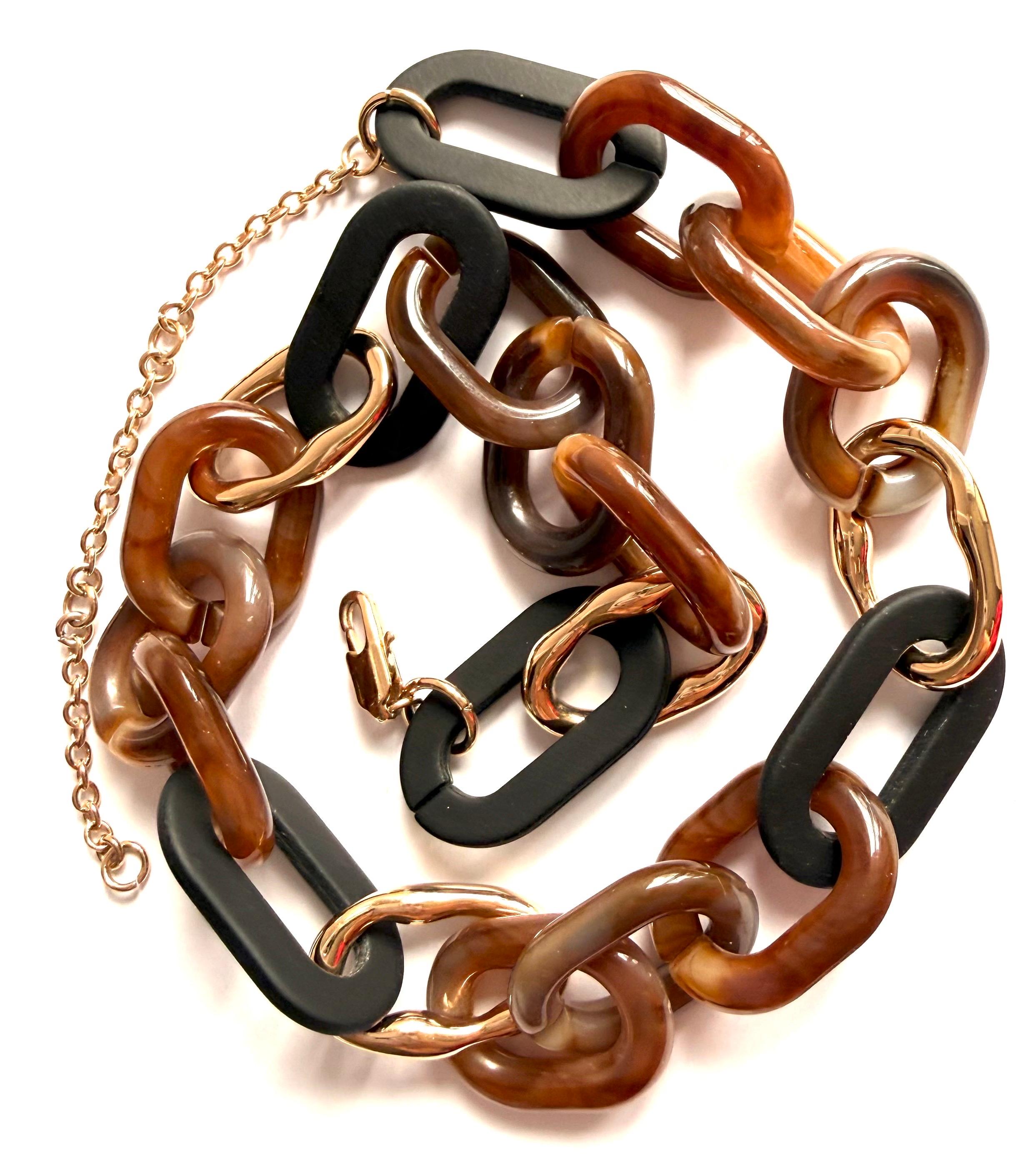 Vintage faux tortoiseshell necklace iconic horn and lacquer luxury ...