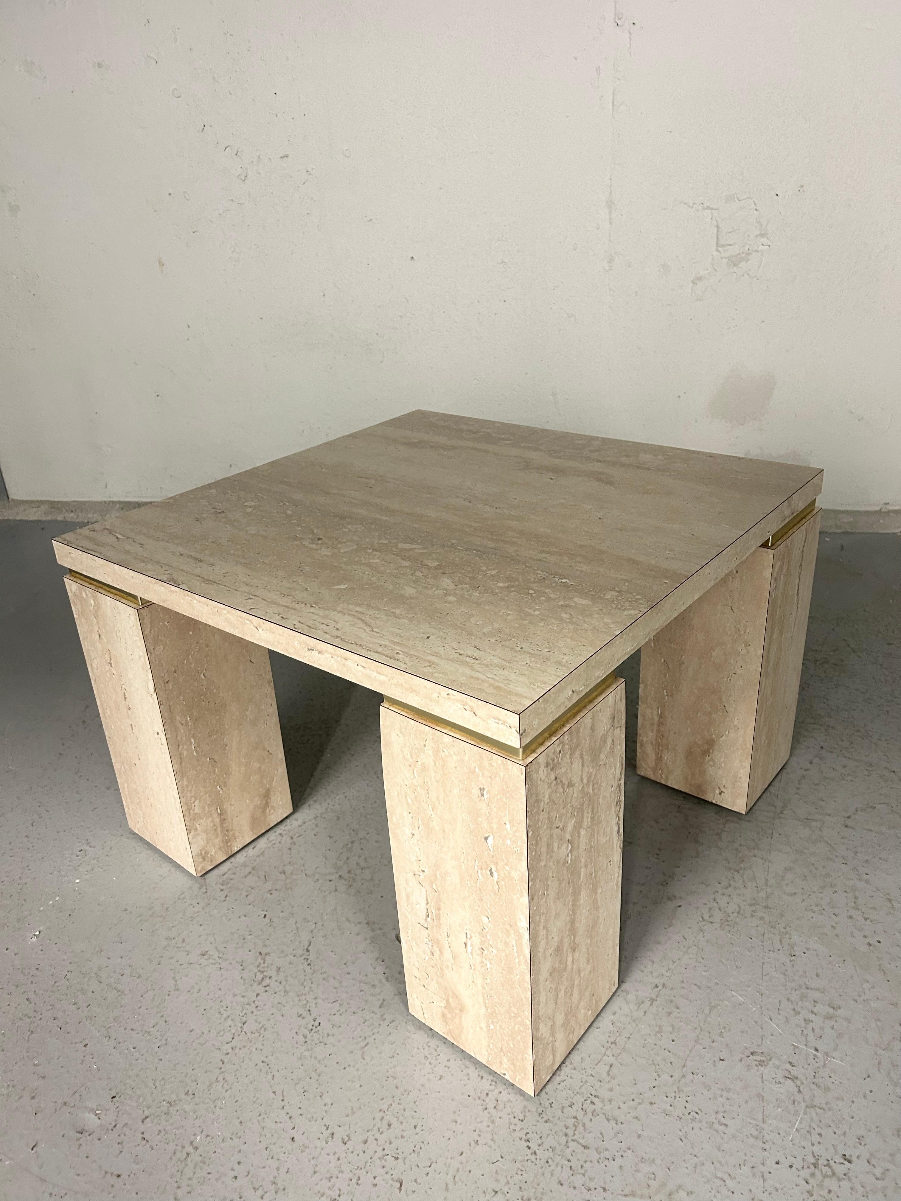 Vintage Faux Travertine End Table In Good Condition In Brooklyn, NY