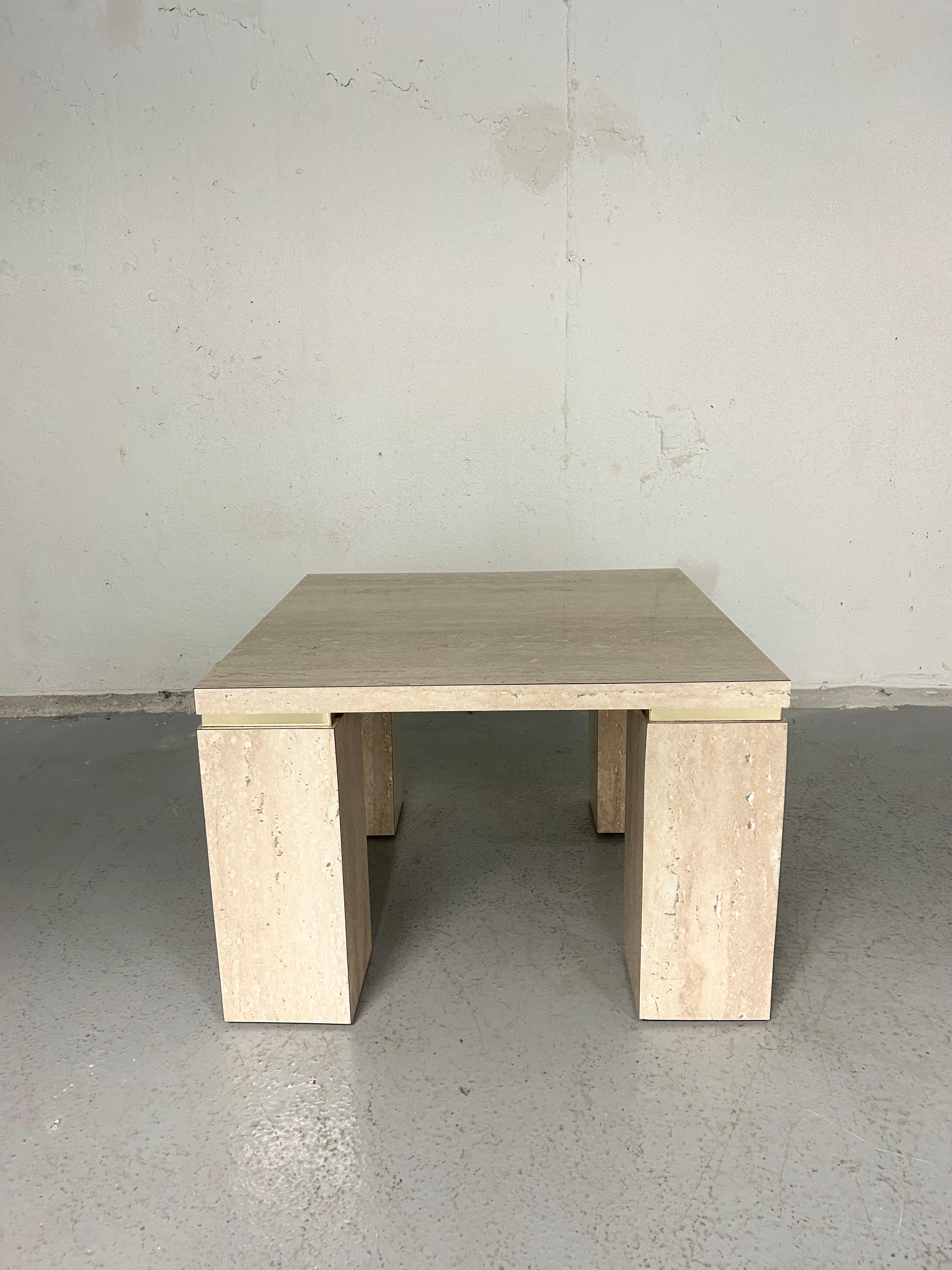 Late 20th Century Vintage Faux Travertine End Table