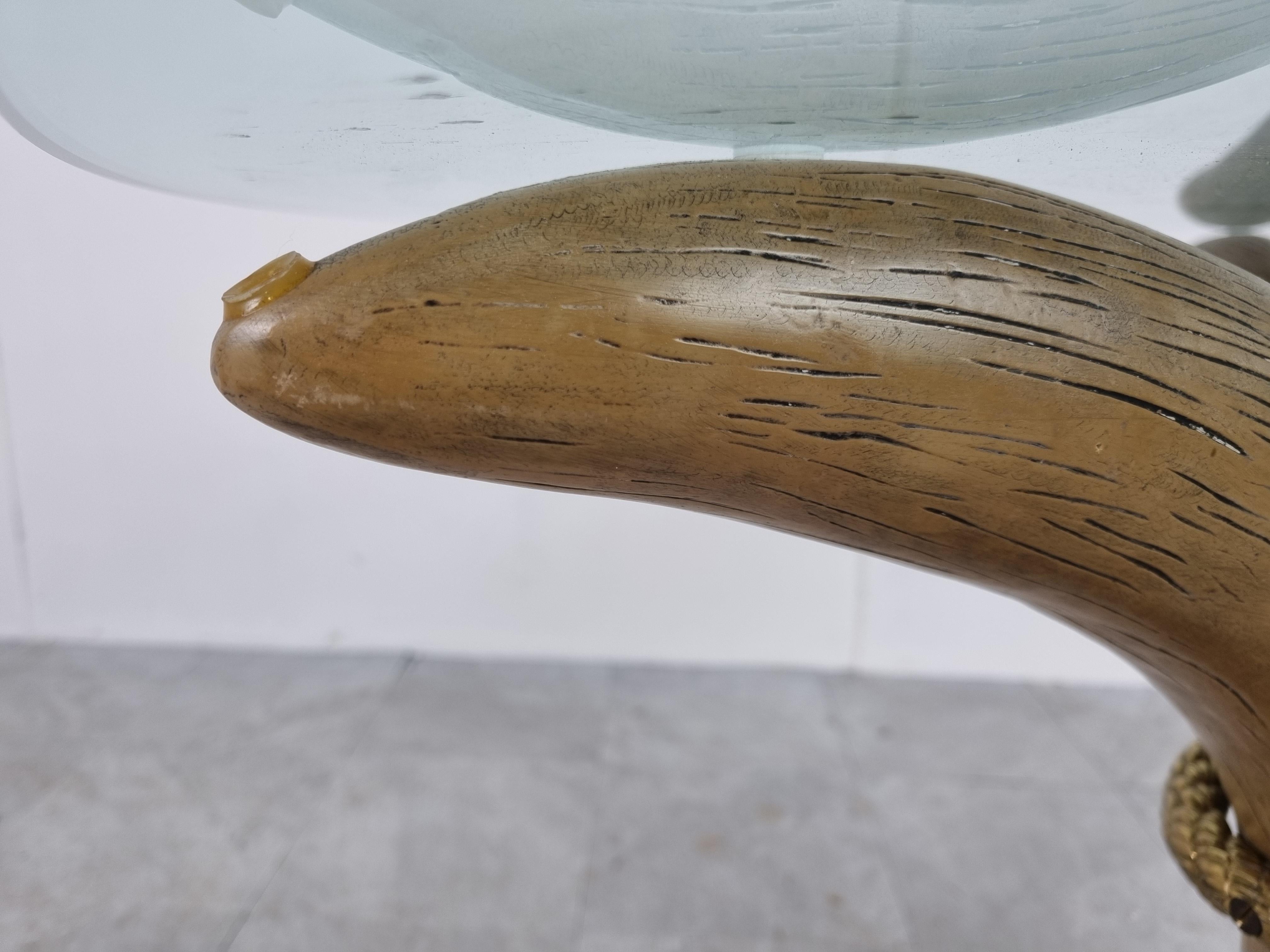 Verre Table centrale ou table d'appoint vintage en fausse bosse, 1970 en vente