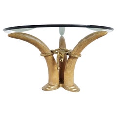 Vintage Faux Tusk Center Table oder Beistelltisch, 1970er Jahre