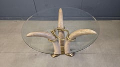 Vintage faux tusk center table or side table in the manner of Valenti, 1970s