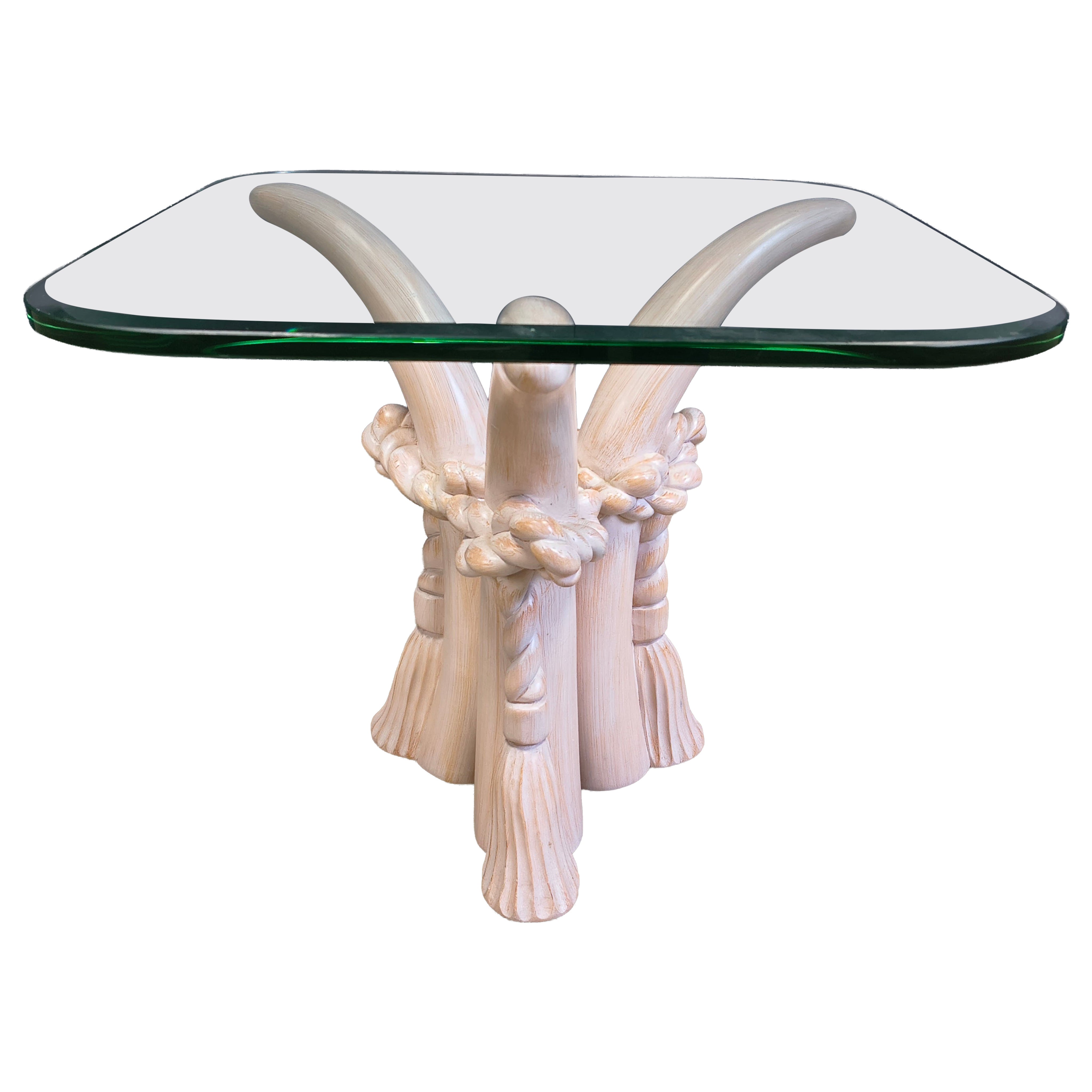 Vintage faux tusk side table by Sergio Longione, 1980s For Sale