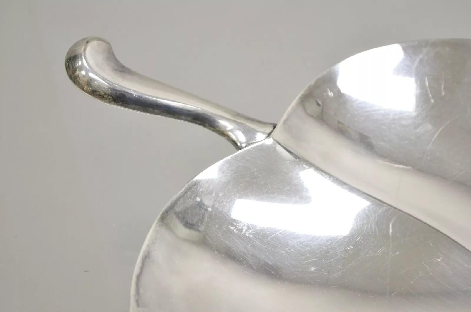 Bandeja de plato en forma de hoja chapada en plata, vintage FB Rodgers Mid Century Modern Desconocido en venta