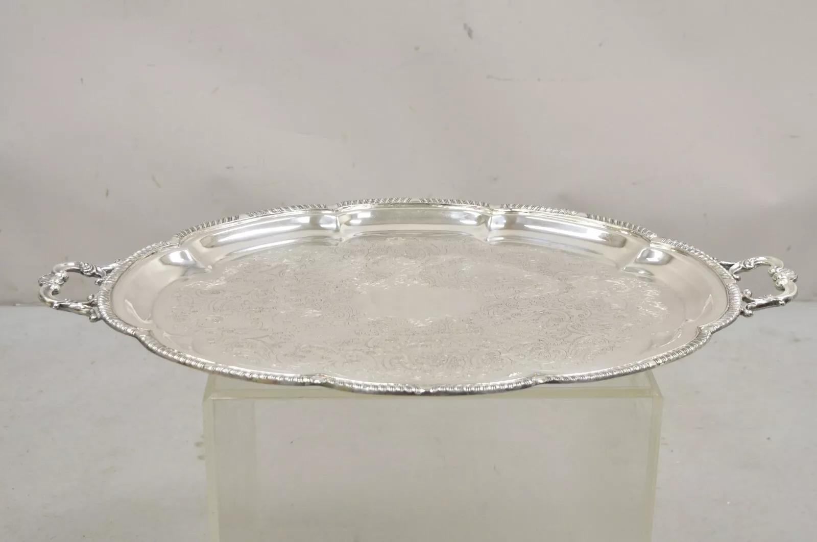 Versilbertes viktorianisches Serviertablett FB Rogers 6725, Vintage im Angebot 3