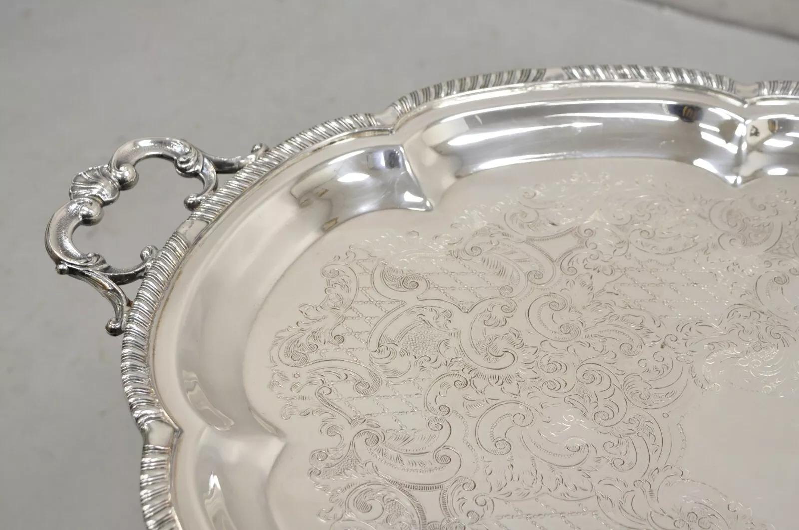 Versilbertes viktorianisches Serviertablett FB Rogers 6725, Vintage (Viktorianisch) im Angebot