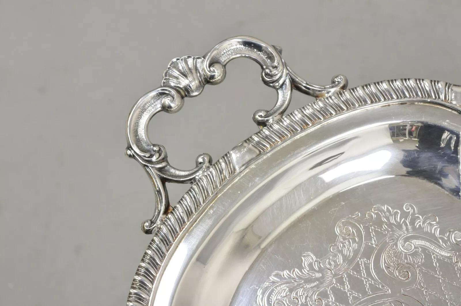 Versilbertes viktorianisches Serviertablett FB Rogers 6725, Vintage (Unbekannt) im Angebot