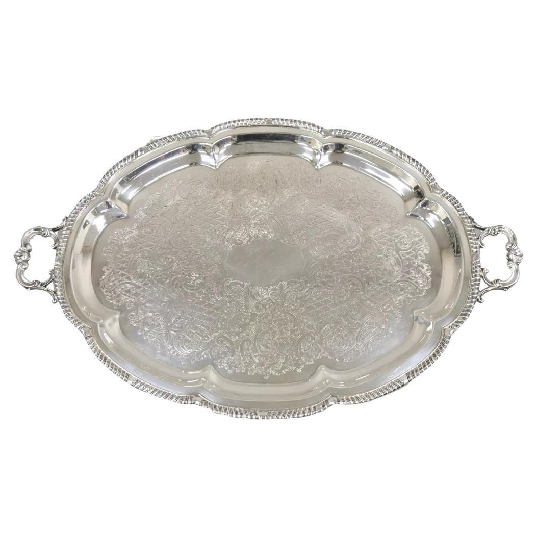 Bandeja de servir victoriana chapada en plata FB Rogers 6725 Vintage