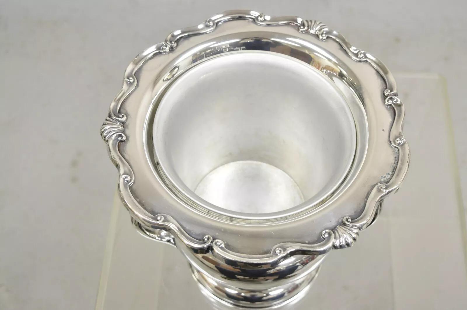 Autre I.B. A.B. Seau à glace à champagne Rogers Georgetown plaqué argent en vente