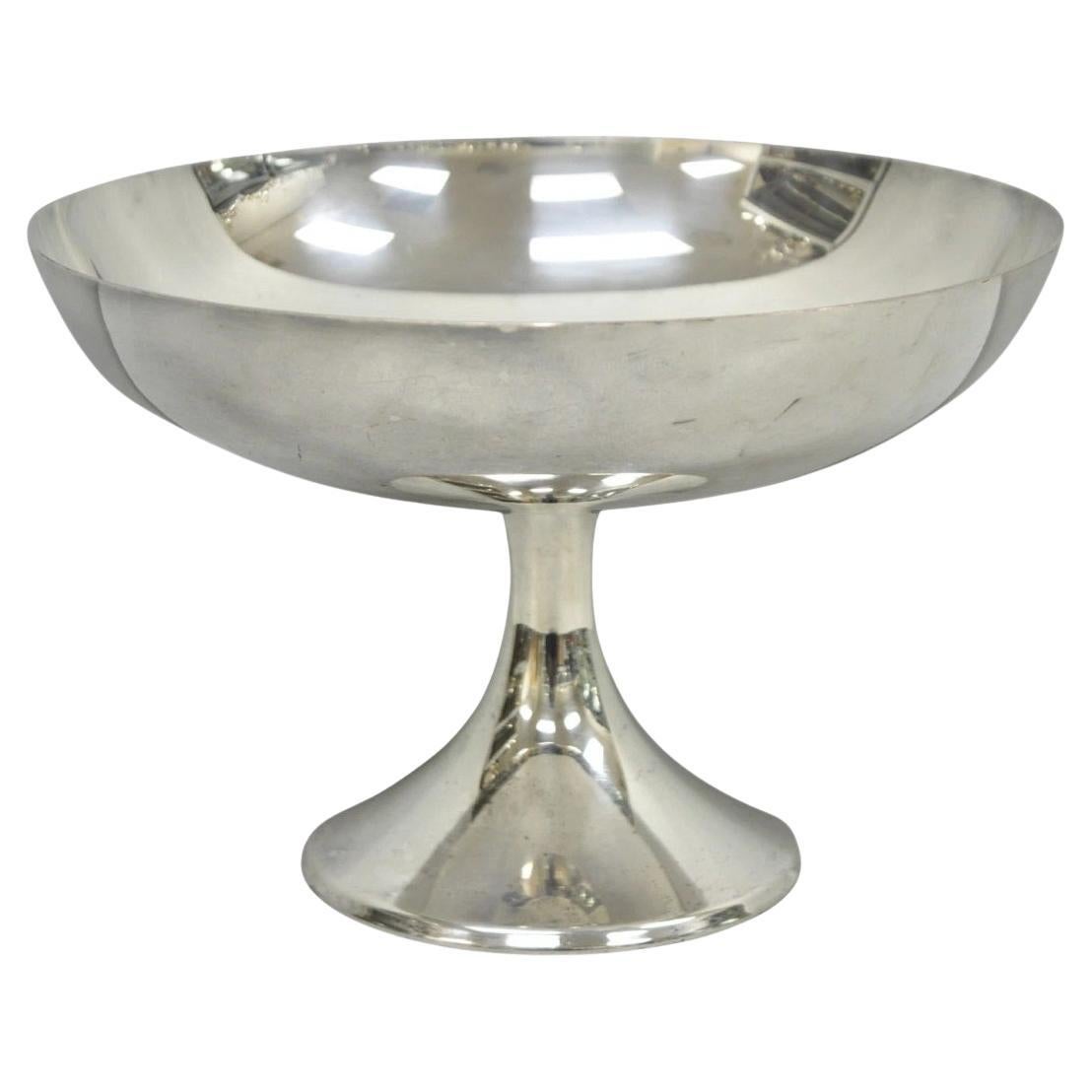 Vintage FB Rogers Mid Century Modern Silver Plated Pedestal Fruit Bowl Compote