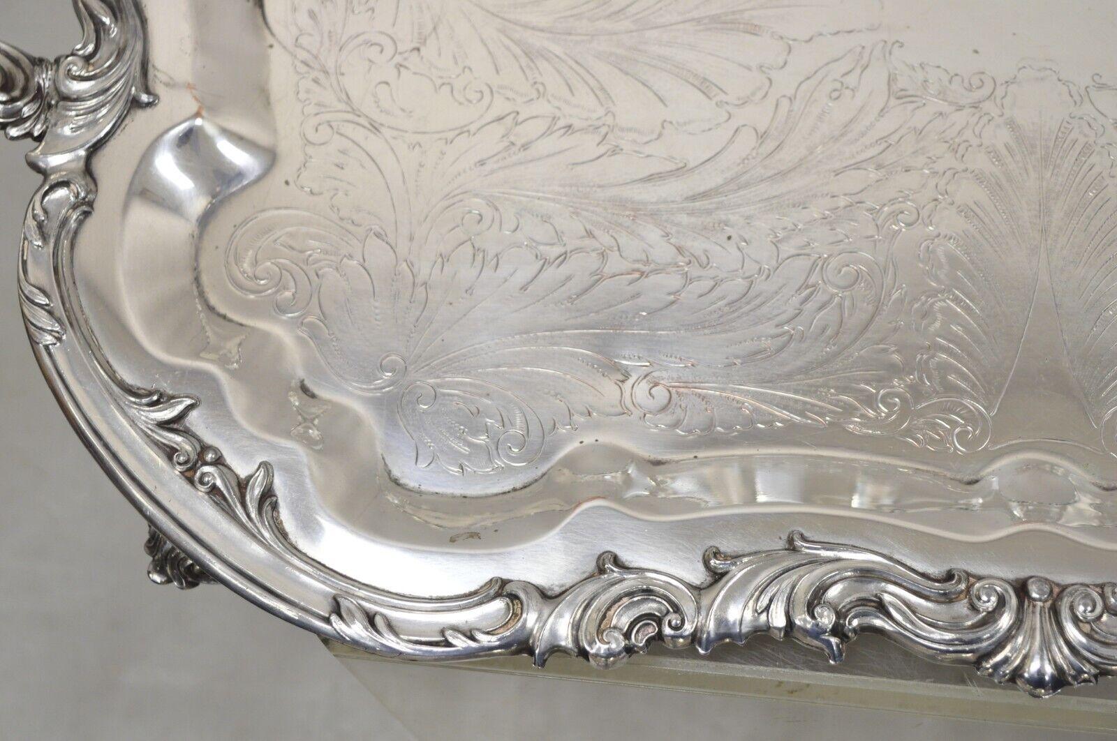 Vintage FB Rogers Silver Co 2377 Silver Plated Serving Platter Tray In Good Condition For Sale In Philadelphia, PA