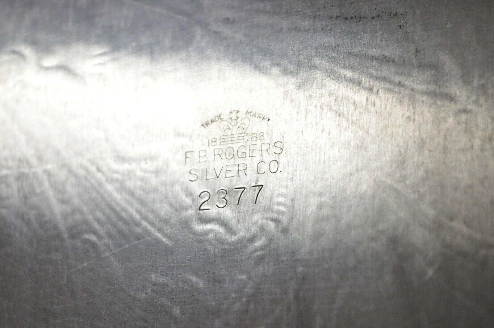 20th Century Vintage FB Rogers Silver Co 2377 Silver Plated Serving Platter Tray For Sale