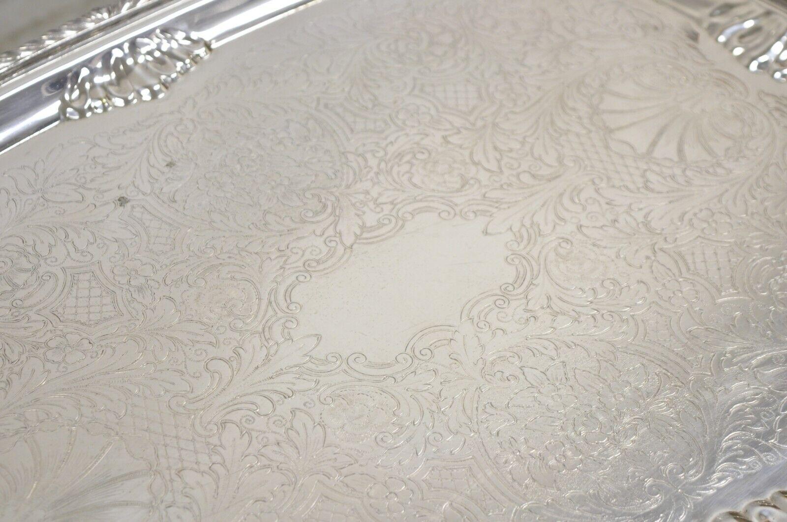 Vintage FB Rogers Silver Co 7737 Silver Plated Twin Handle Platter Tray 1