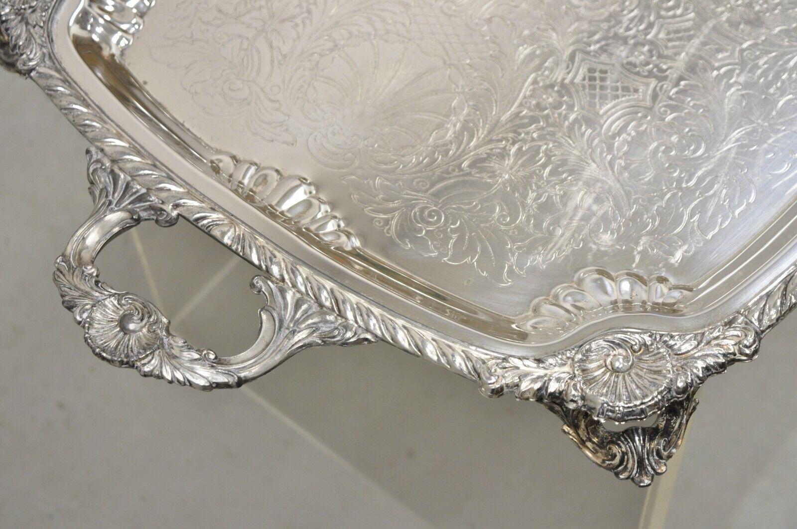 Vintage FB Rogers Silver Co 7737 Silver Plated Twin Handle Platter Tray 2