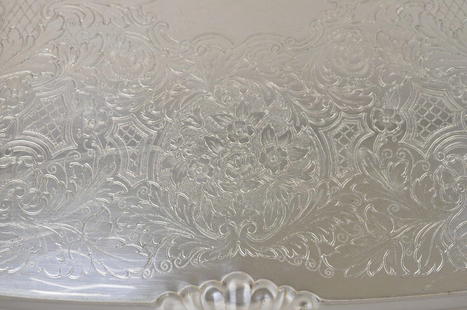 Vintage FB Rogers Silver Co 7737 Silver Plated Twin Handle Platter Tray 3