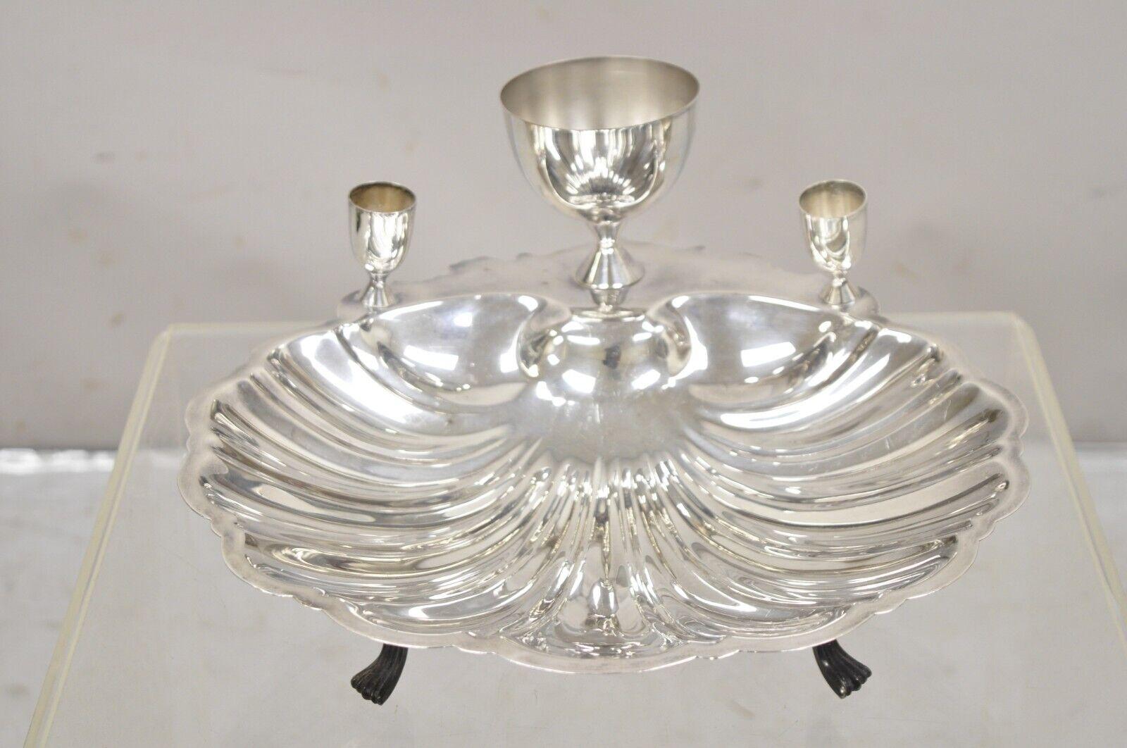 Vintage FB Rogers Silver Plated Clam Shell Seafood Bowl Platter Server For Sale 6