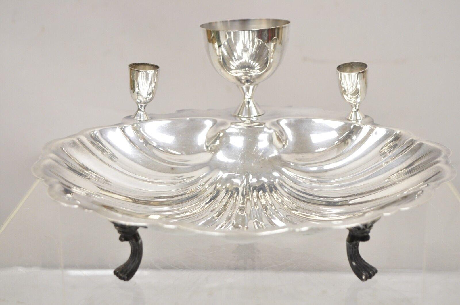 Regency Vintage FB Rogers Silver Plated Clam Shell Seafood Bowl Platter Server For Sale