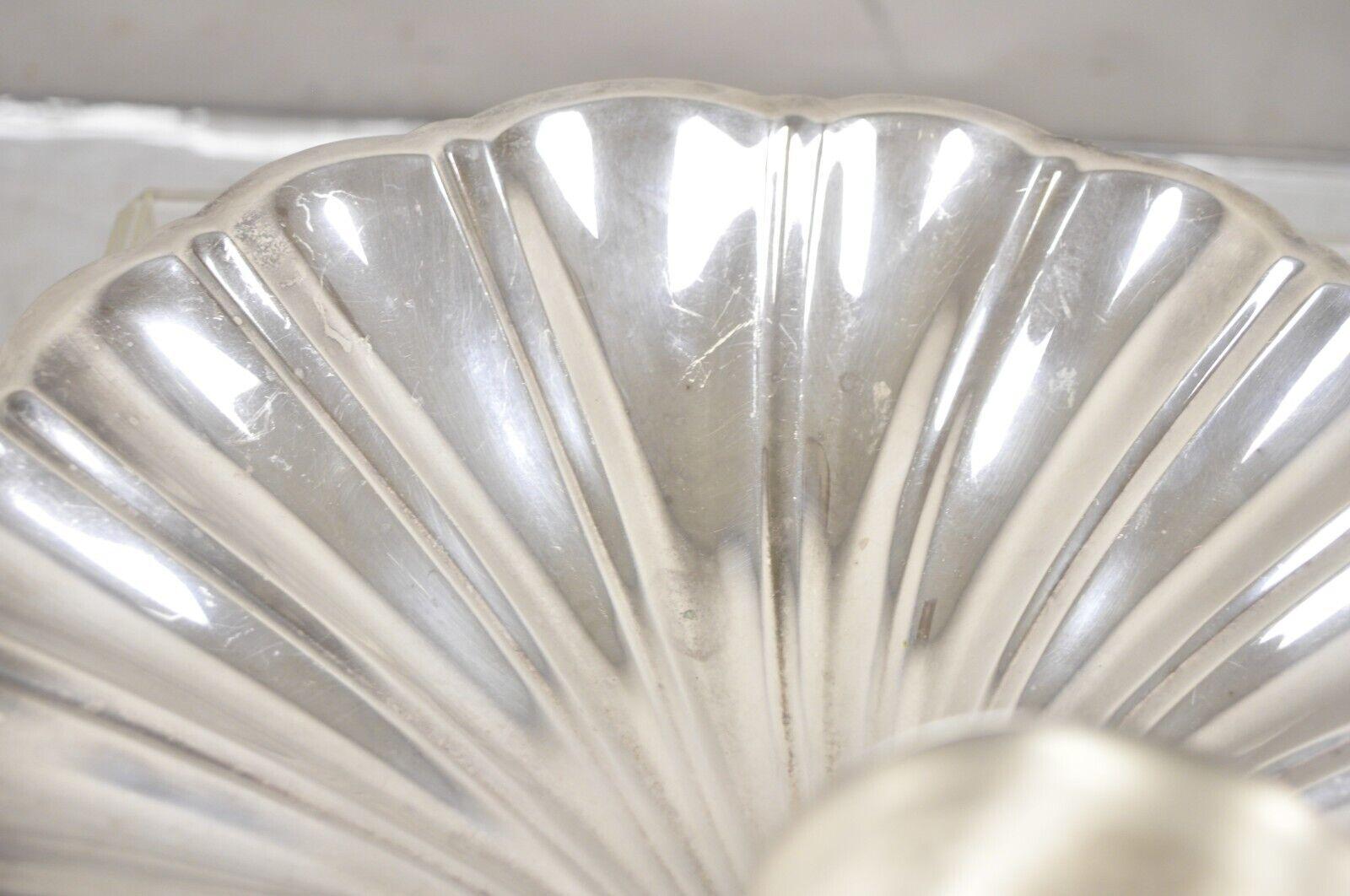 Vintage FB Rogers Silver Plated Clam Shell Seafood Bowl Platter Server For Sale 4