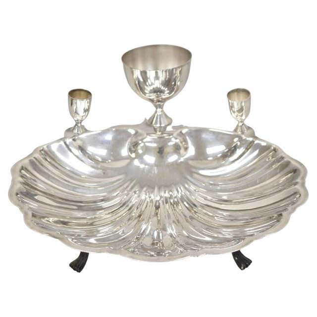 Vintage FB Rodgers Mid Century Modern Silver Plated Leaf Form Dish Tray