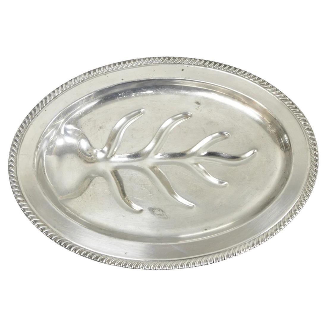 Vintage FB Rogers Silver Plated Oval Meat Cutlery Serving Platter Tray