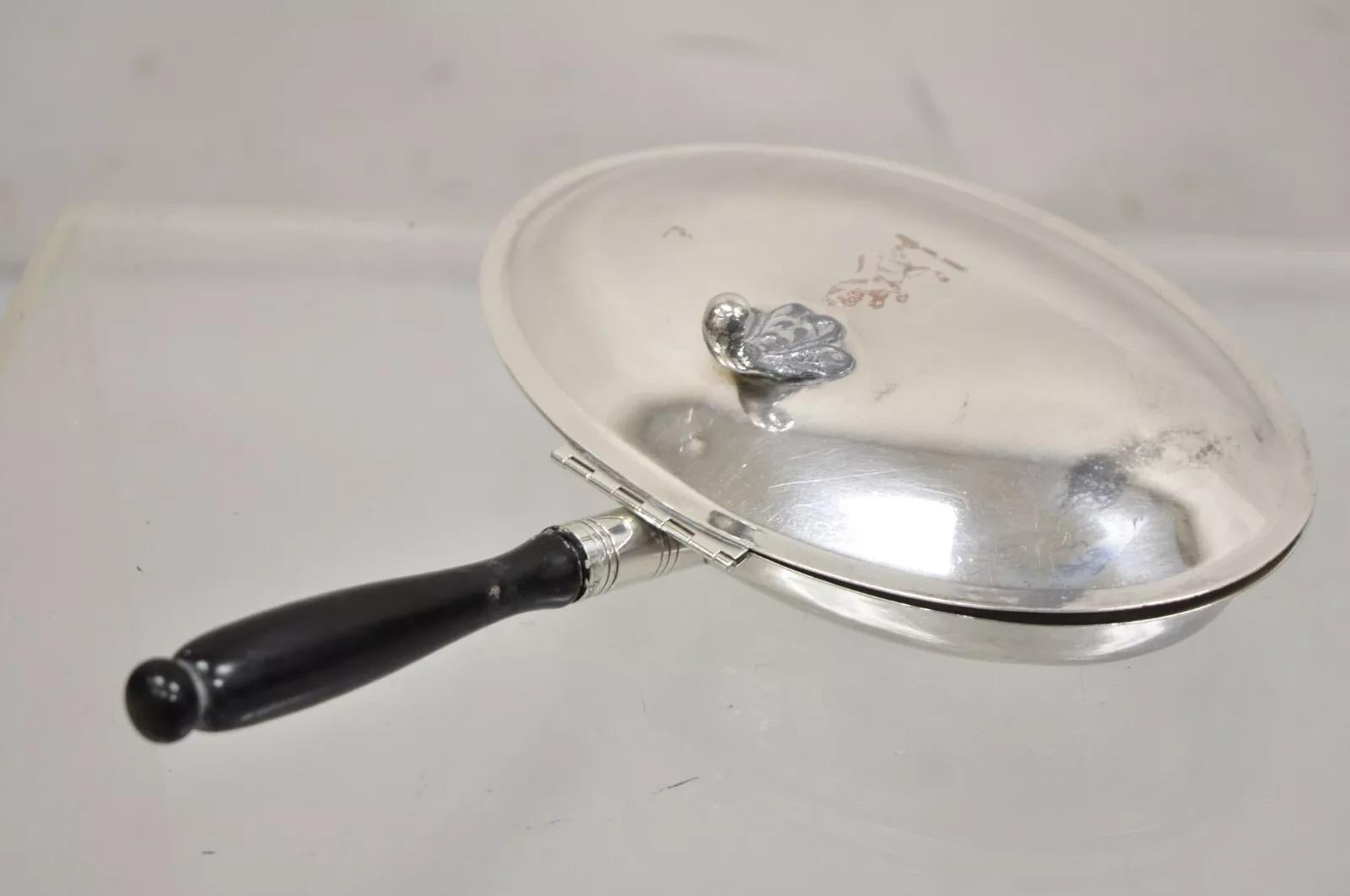 Vintage FB Rogers Silver Plated Silent Butler Krümelfänger w / Woodem Handle im Angebot 5