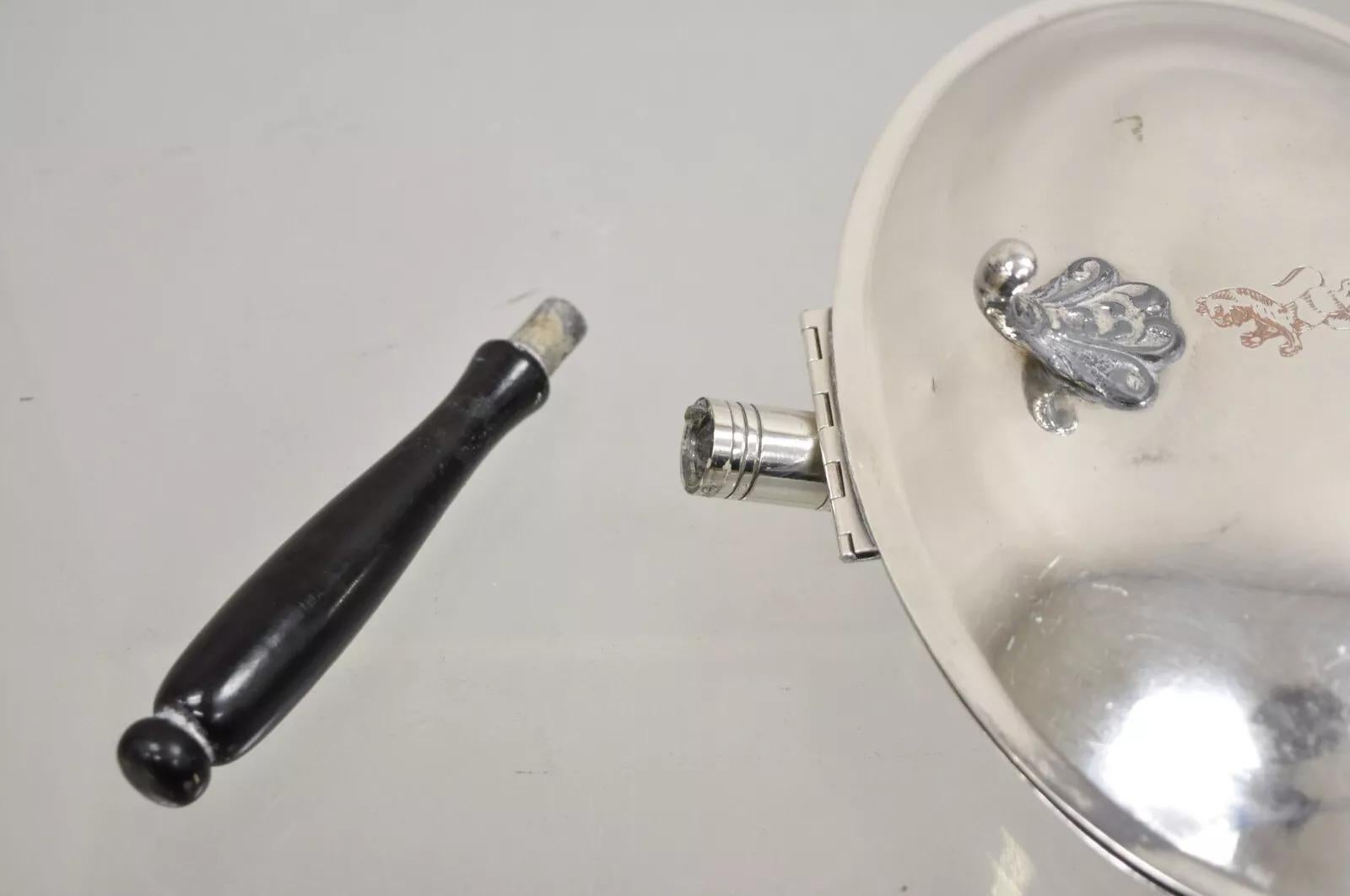 Vintage FB Rogers Silver Plated Silent Butler Krümelfänger w / Woodem Handle im Angebot 2