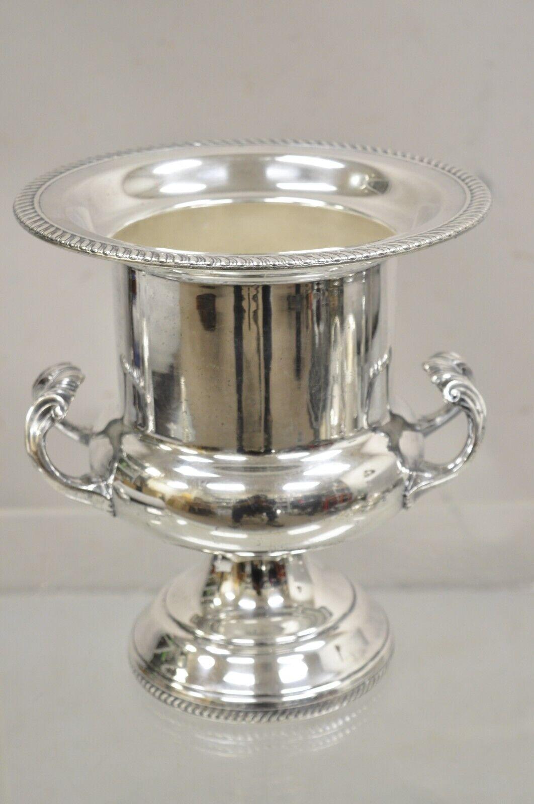 Vintage FB Rogers Urn Trophy Cup Silver Plated Champagne Chiller Ice Bucket. Circa Mid 20th Century. Measurements: 10.5