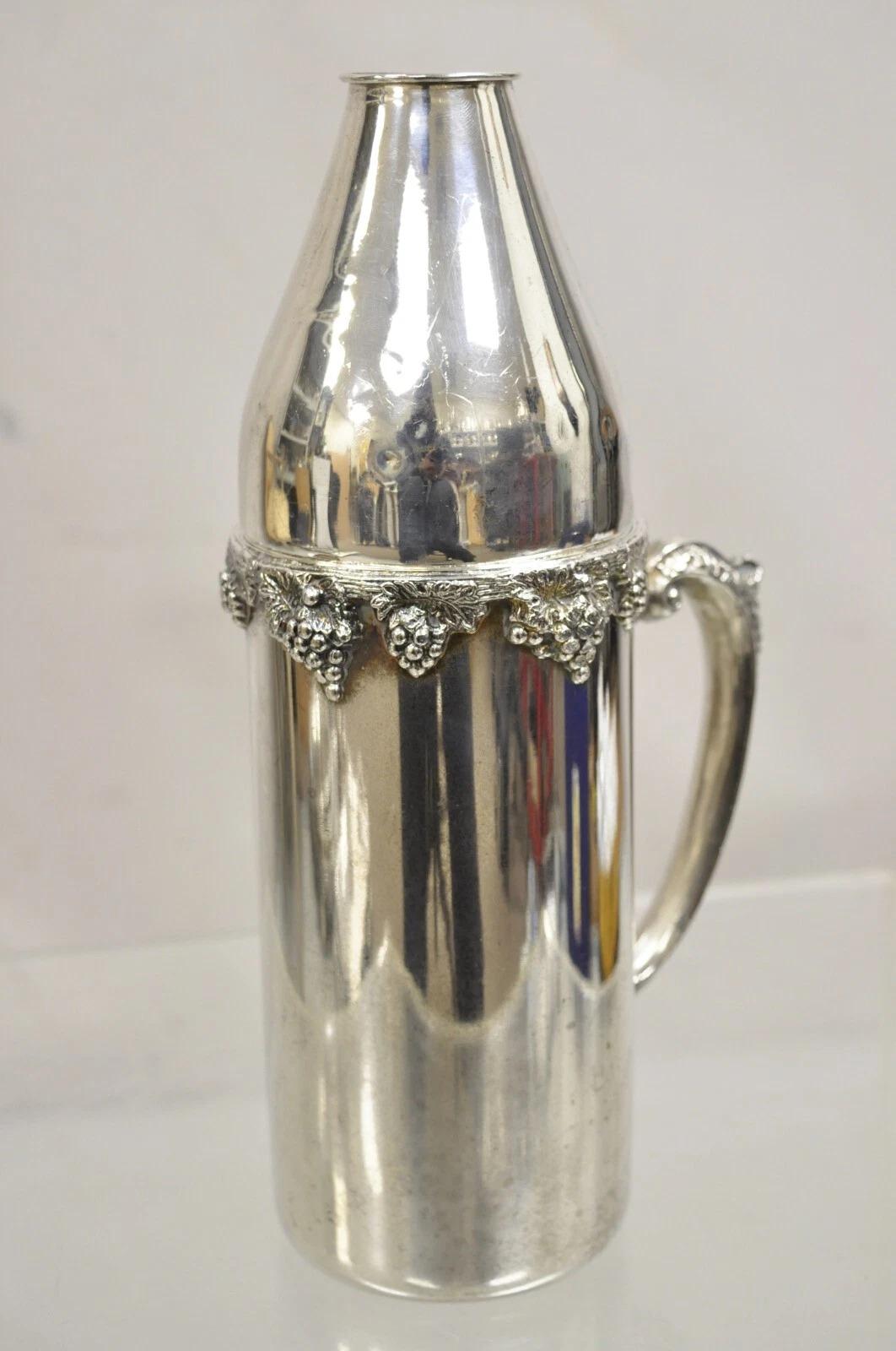 Viktorianischer versilberter Weinflaschenhalter aus Weinrebenholz mit Henkel, FB Rogers, Vintage im Angebot 6