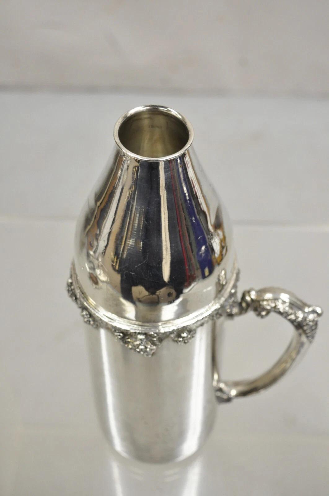 Viktorianischer versilberter Weinflaschenhalter aus Weinrebenholz mit Henkel, FB Rogers, Vintage (Versilberung) im Angebot