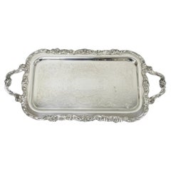 Vintage FB Rogers Victorian Silver Plated Narrow Serving Platter Bar Tray