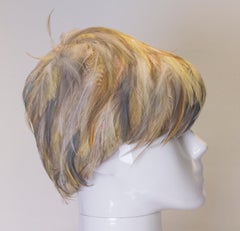 Vintage Feather Hat in Pastel Colours