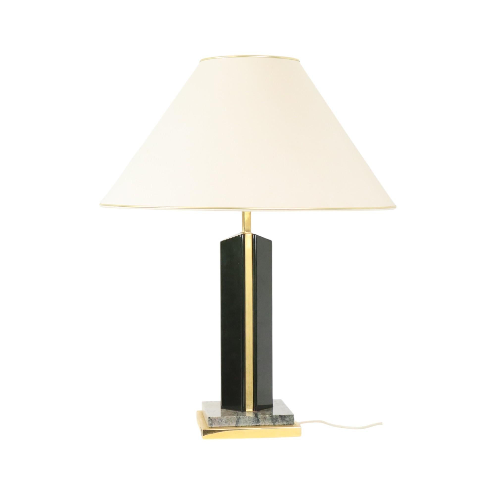 Vintage Fedam Belgium Table Lamp Marble Metal Brass  Design 4