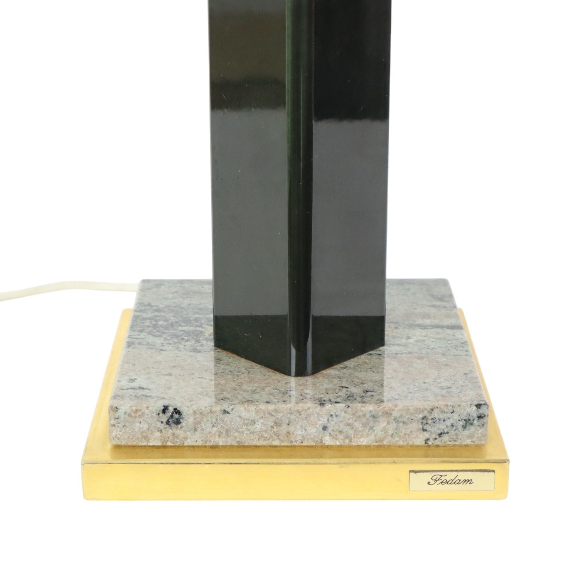 Hollywood Regency Vintage Fedam Belgium Table Lamp Marble Metal Brass  Design