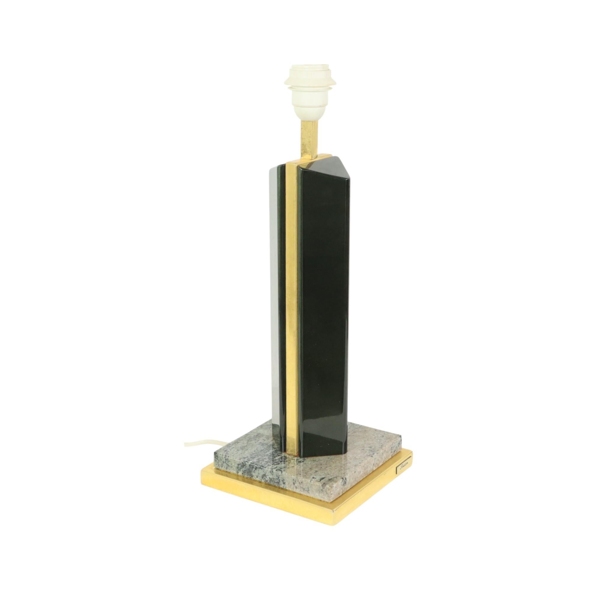 Belgian Vintage Fedam Belgium Table Lamp Marble Metal Brass  Design