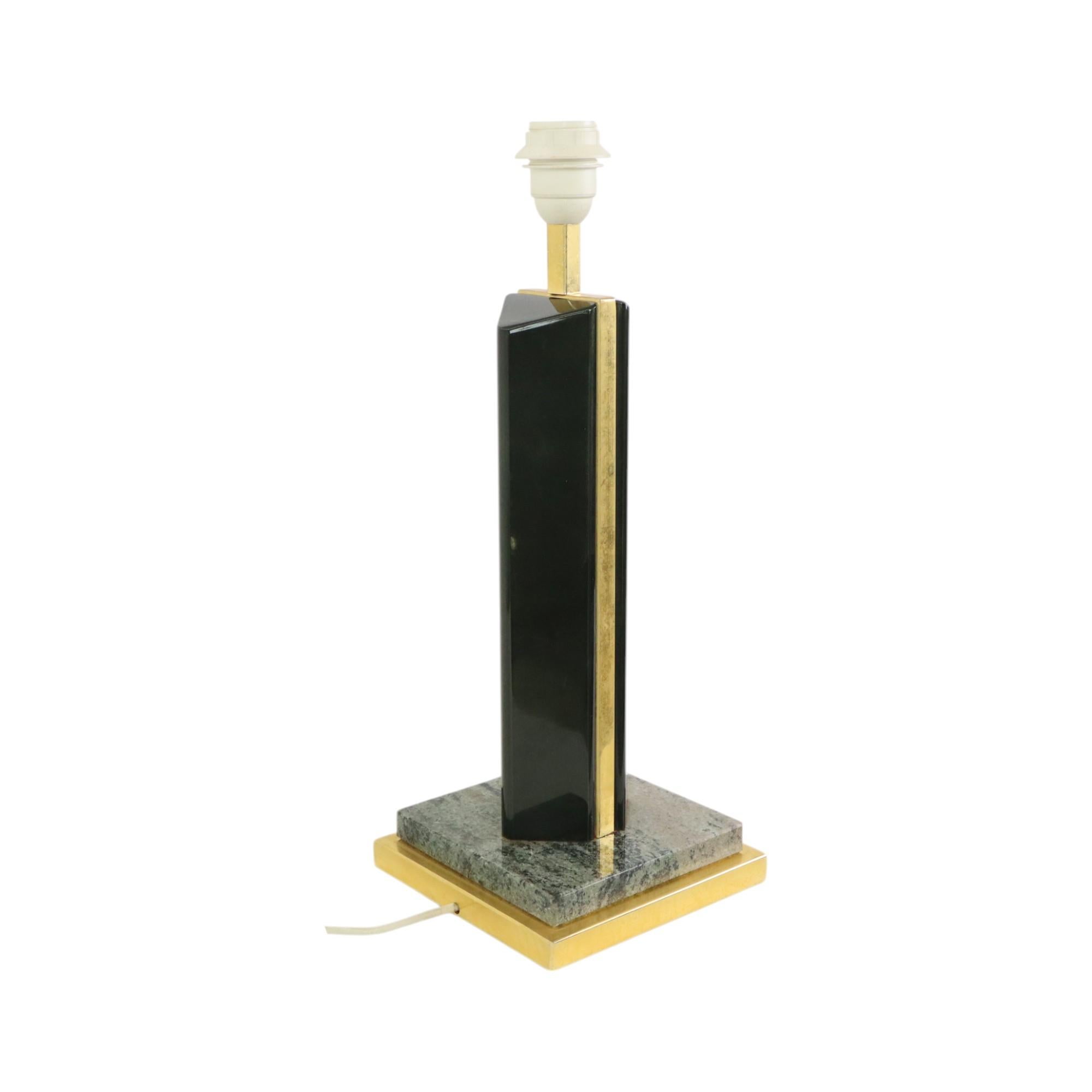 Vintage Fedam Belgium Table Lamp Marble Metal Brass  Design 1