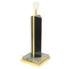 Vintage Fedam Belgium Table Lamp Marble Metal Brass  Design