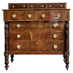 Vintage Federal Flame Mahogany Chest of Drawers